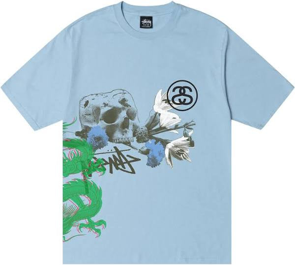 Stüssy T-shirt sky blue strike pig. Dyed