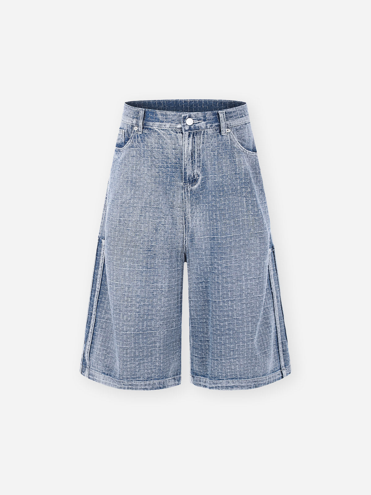 NOISSEY Vintage Washed Lightweight Denim Shorts - Wide-Leg Retro Jorts