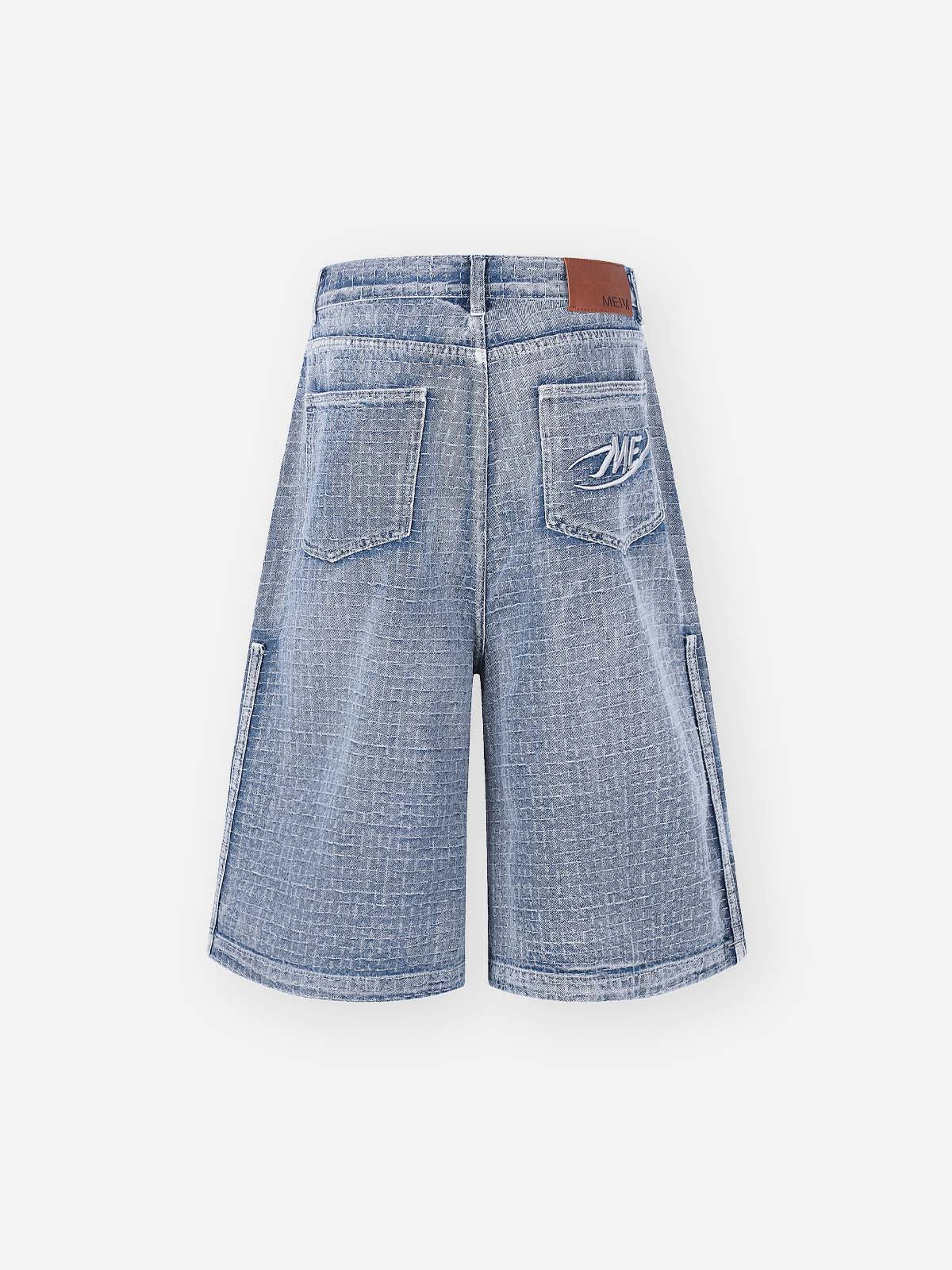 NOISSEY Vintage Washed Lightweight Denim Shorts - Wide-Leg Retro Jorts