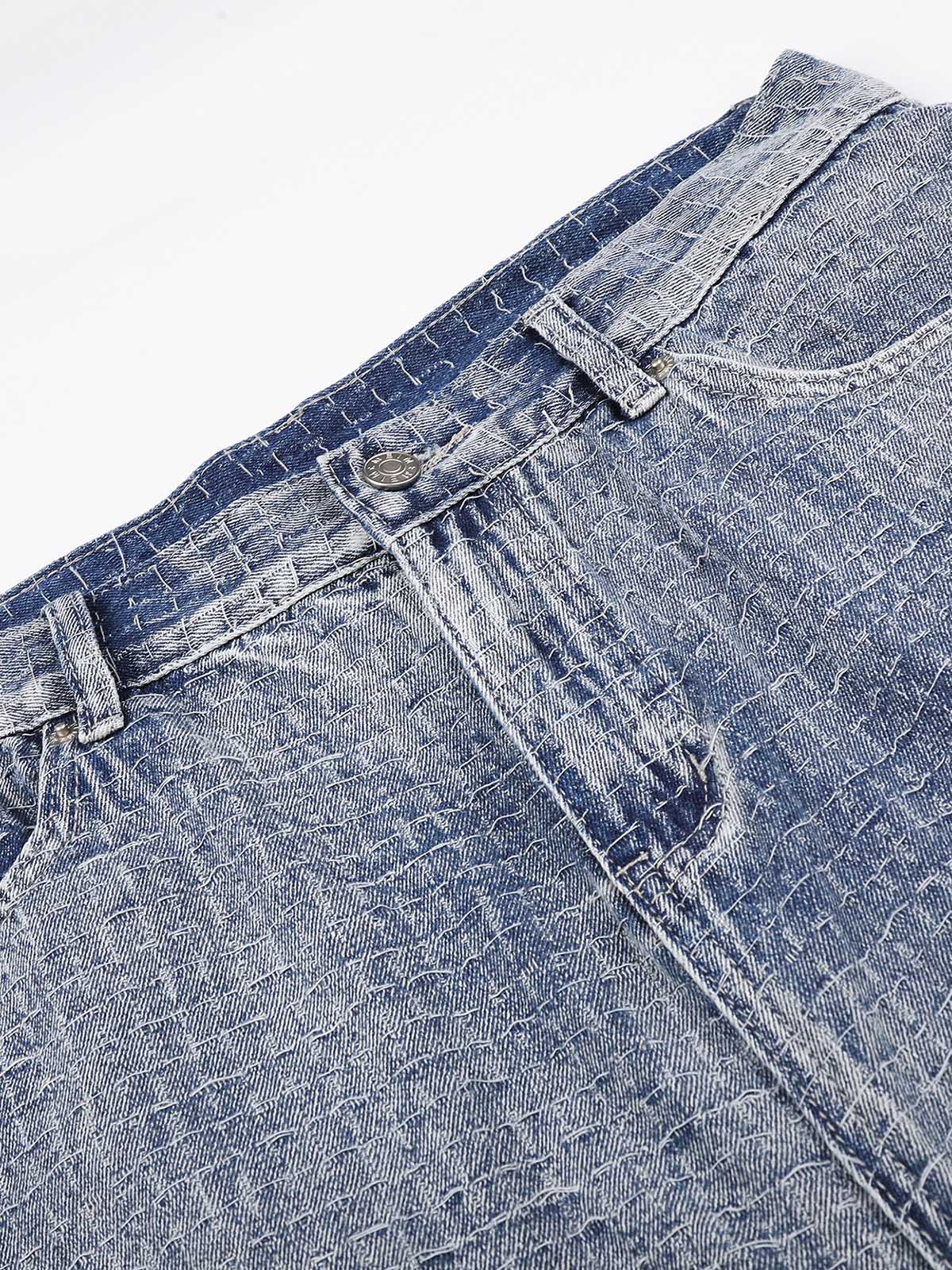 NOISSEY Vintage Washed Lightweight Denim Shorts - Wide-Leg Retro Jorts