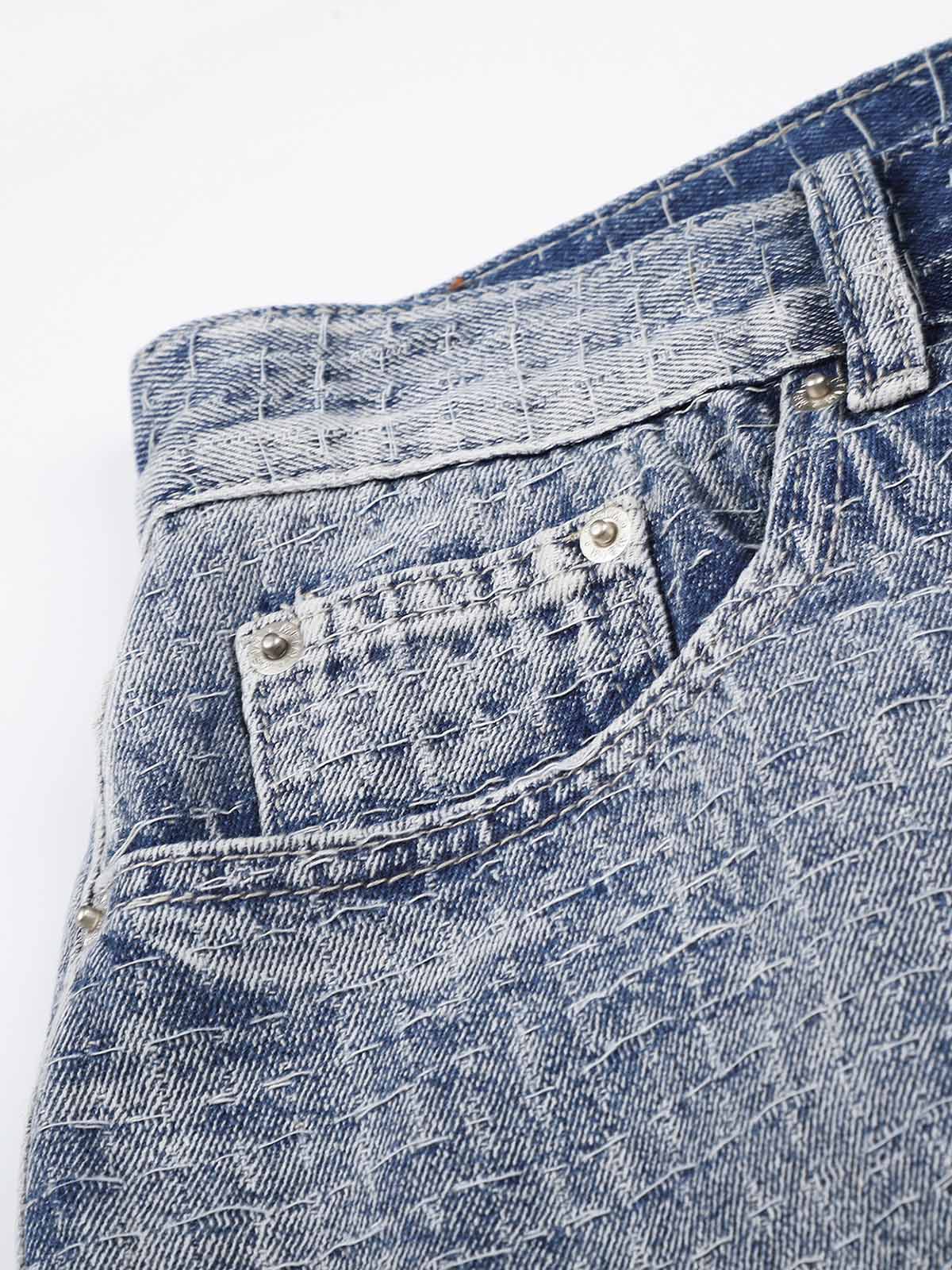NOISSEY Vintage Washed Lightweight Denim Shorts - Wide-Leg Retro Jorts