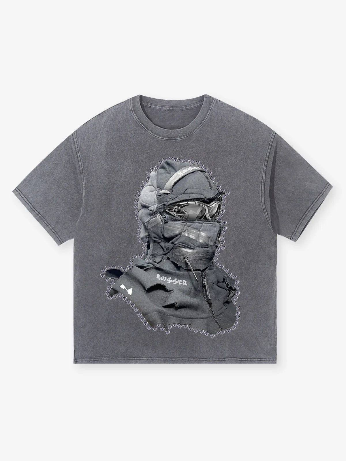 Noissey Black Shattered Collage Face Mask T-shirt