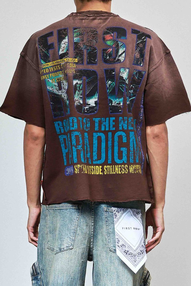 First Row Brown Green Tee