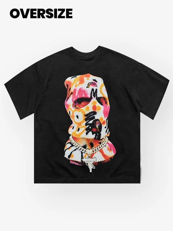 Noissey Colorful Graffiti Mask Print T-Shirt