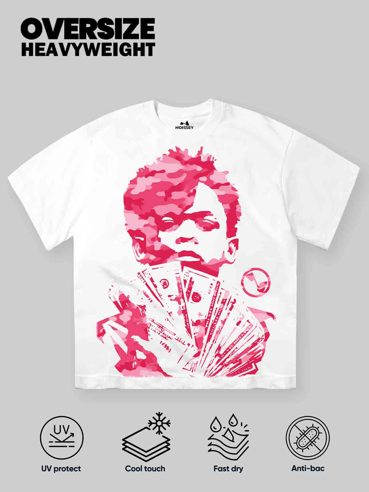 NOISSEY Pink Camo "Money Stack" Portrait Cooling Tee