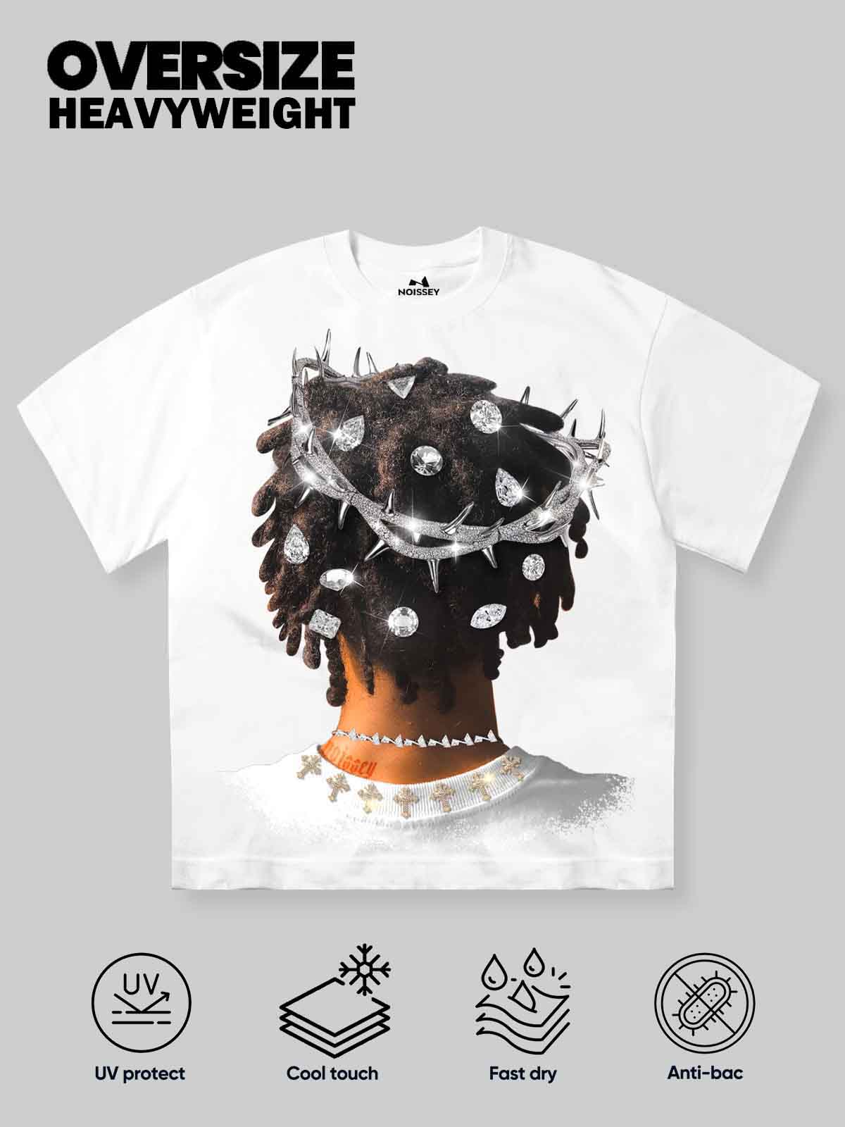 High quality Jesus's Thorn Crown Character Print heavyweight T-shirt