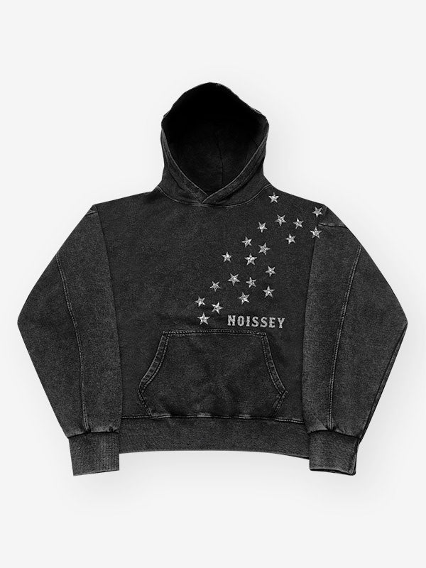 Silver Glittering Galaxy Wash Pullover Hoodie