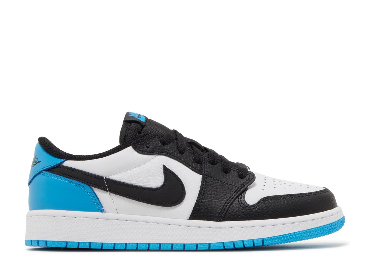 Jordan 1 Retro Low OG Noir Bleu Poudre Foncé (GS)