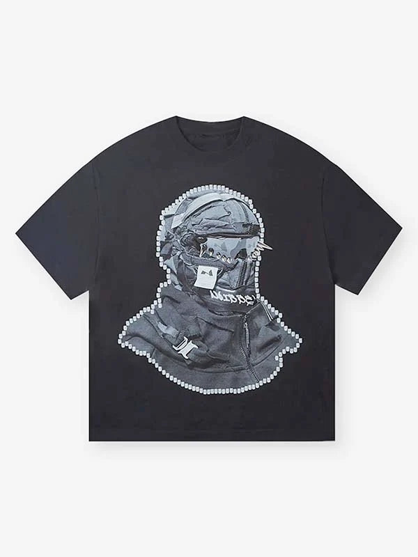 Noissey BOUNCE BACK© Black Shattered Collage Face Mask T-shirt