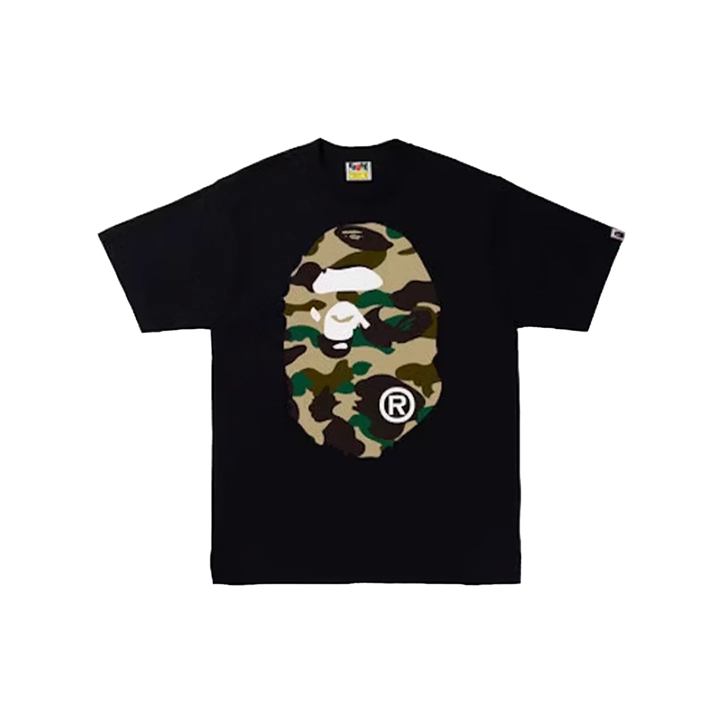 Bape Big Head yellow Camo Black Tee