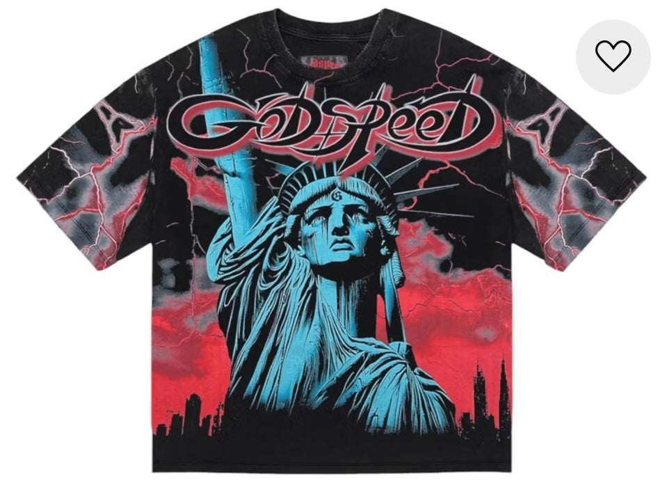 Godspeed T-shirt Liberty Statue Red
