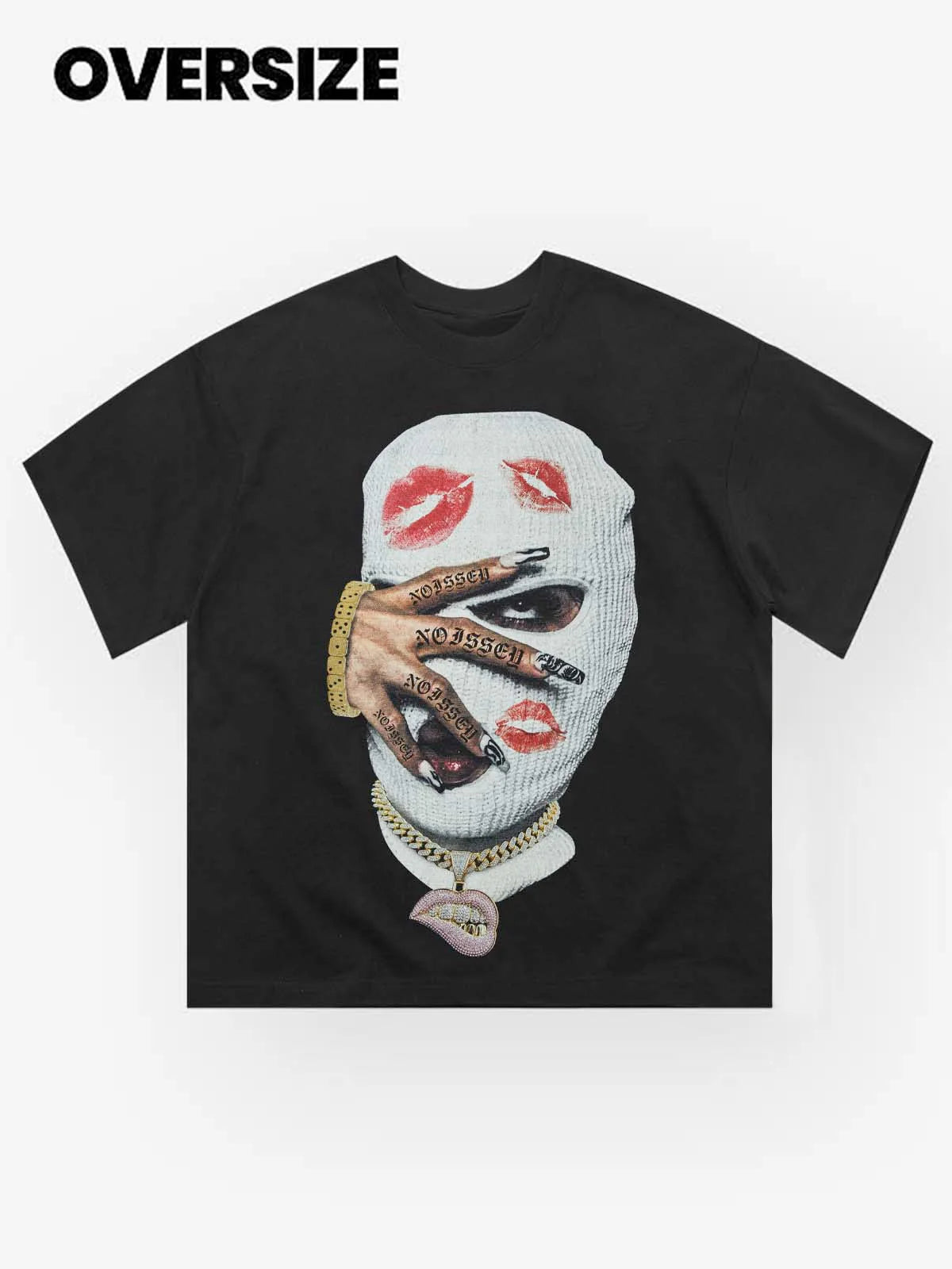 Noissey KISS White Mask Black Print T-Shirt