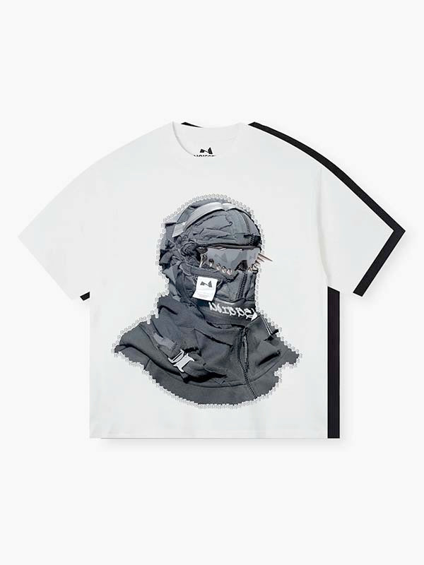 BOUNCE BACK© Black Shattered Collage Face Mask T-shirt