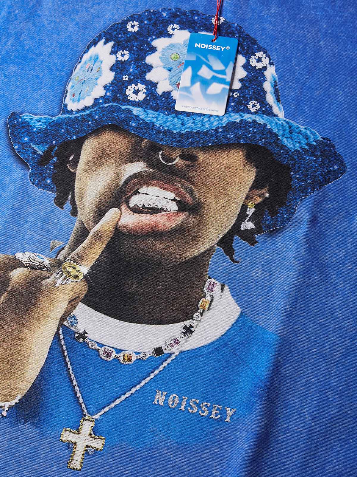 NOISSEY "Street Icon" Blue Tee - Vintage Graphic T-Shirt