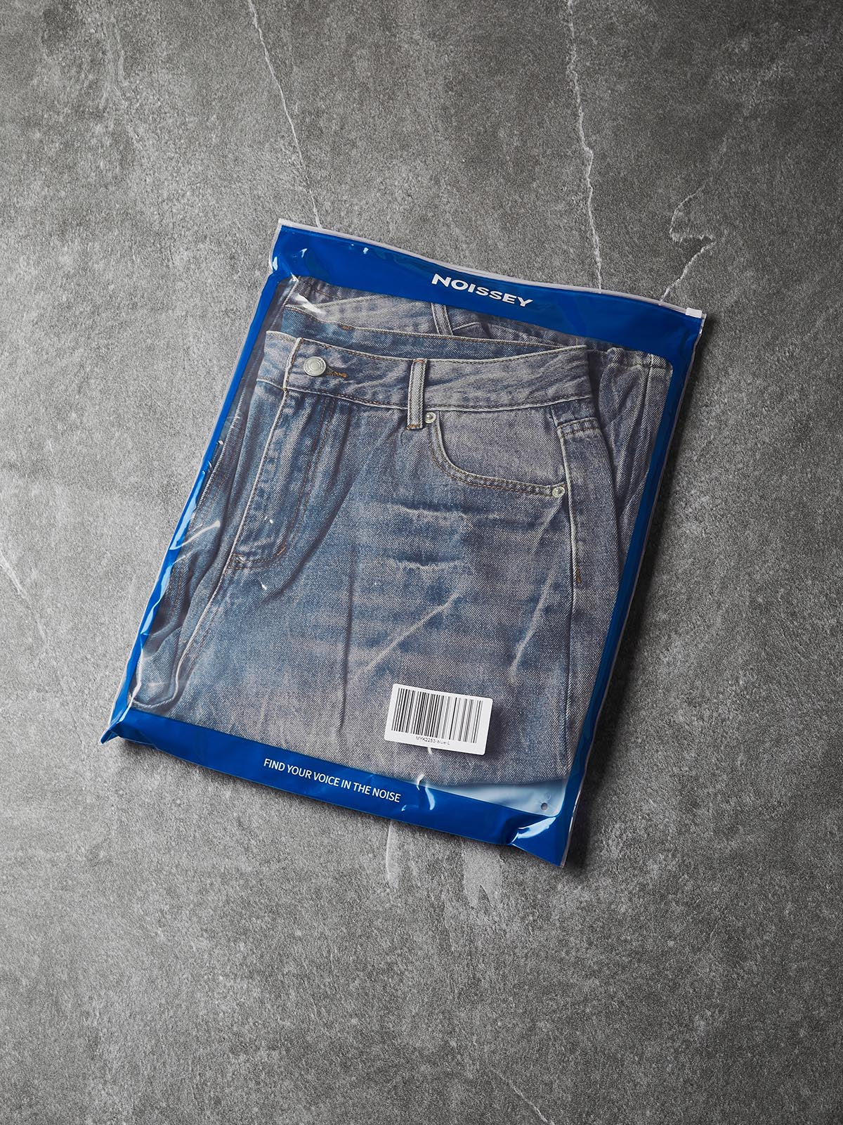NOISSEY Vintage Distressed Denim Shorts with DIY Pearl Chain - Onyx Black & Heritage Blue