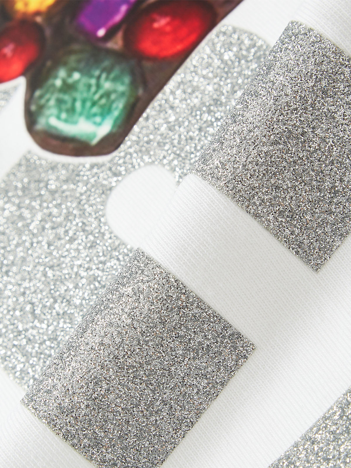 BOUNCE BACK© Gemstone cross shimmering text print T-shirt