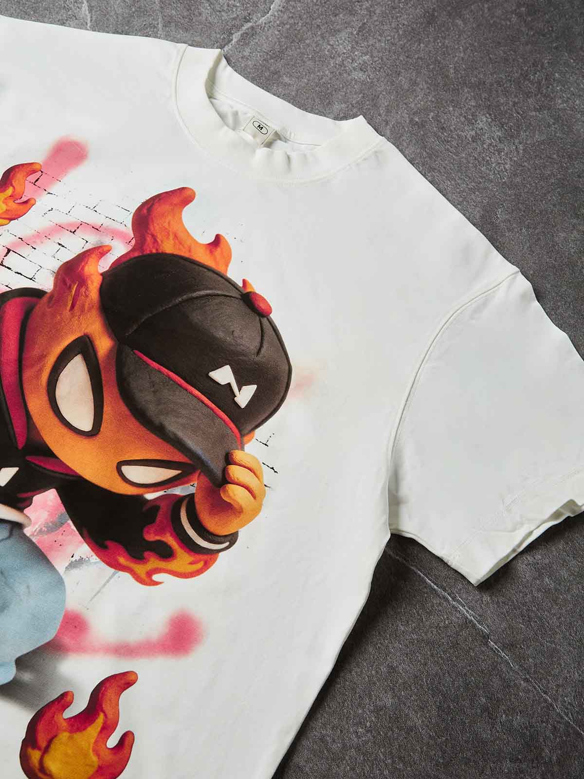 NOISSEY "Clay Graffiti Igniter" White Tee - Oversized Heavyweight Graphic T-Shirt