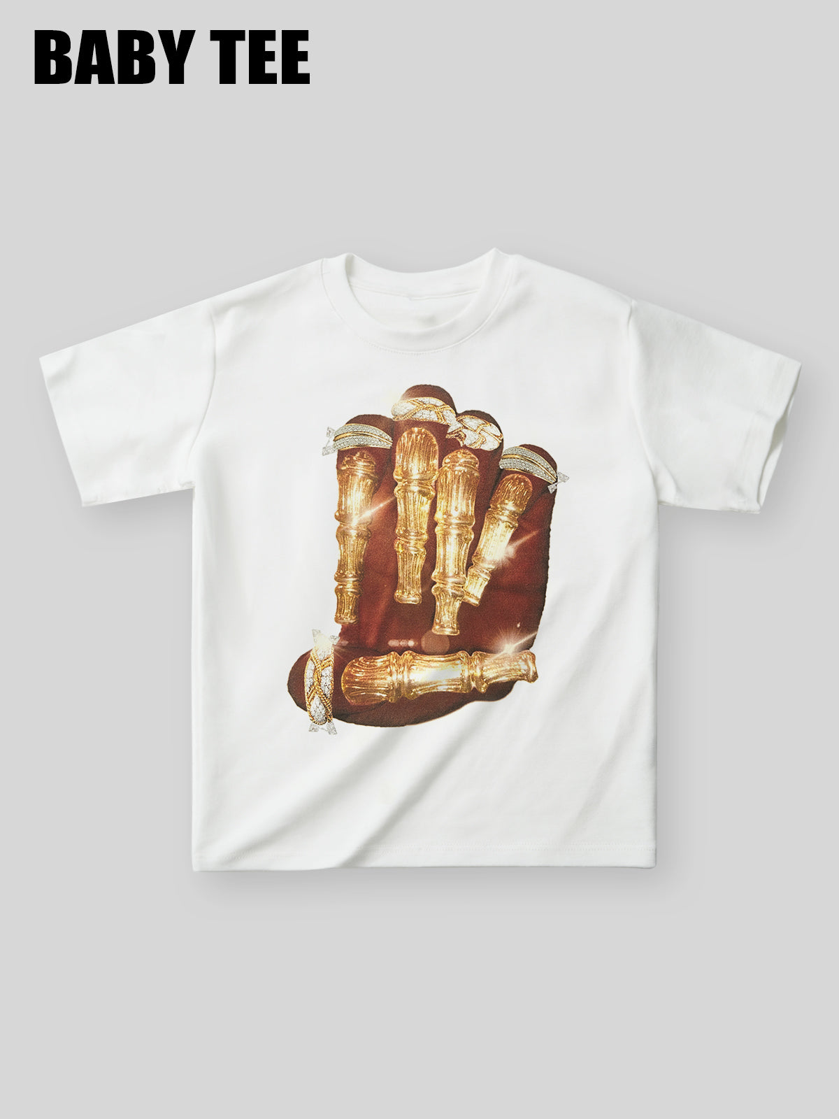 Golden Bone Nail Print baby tee