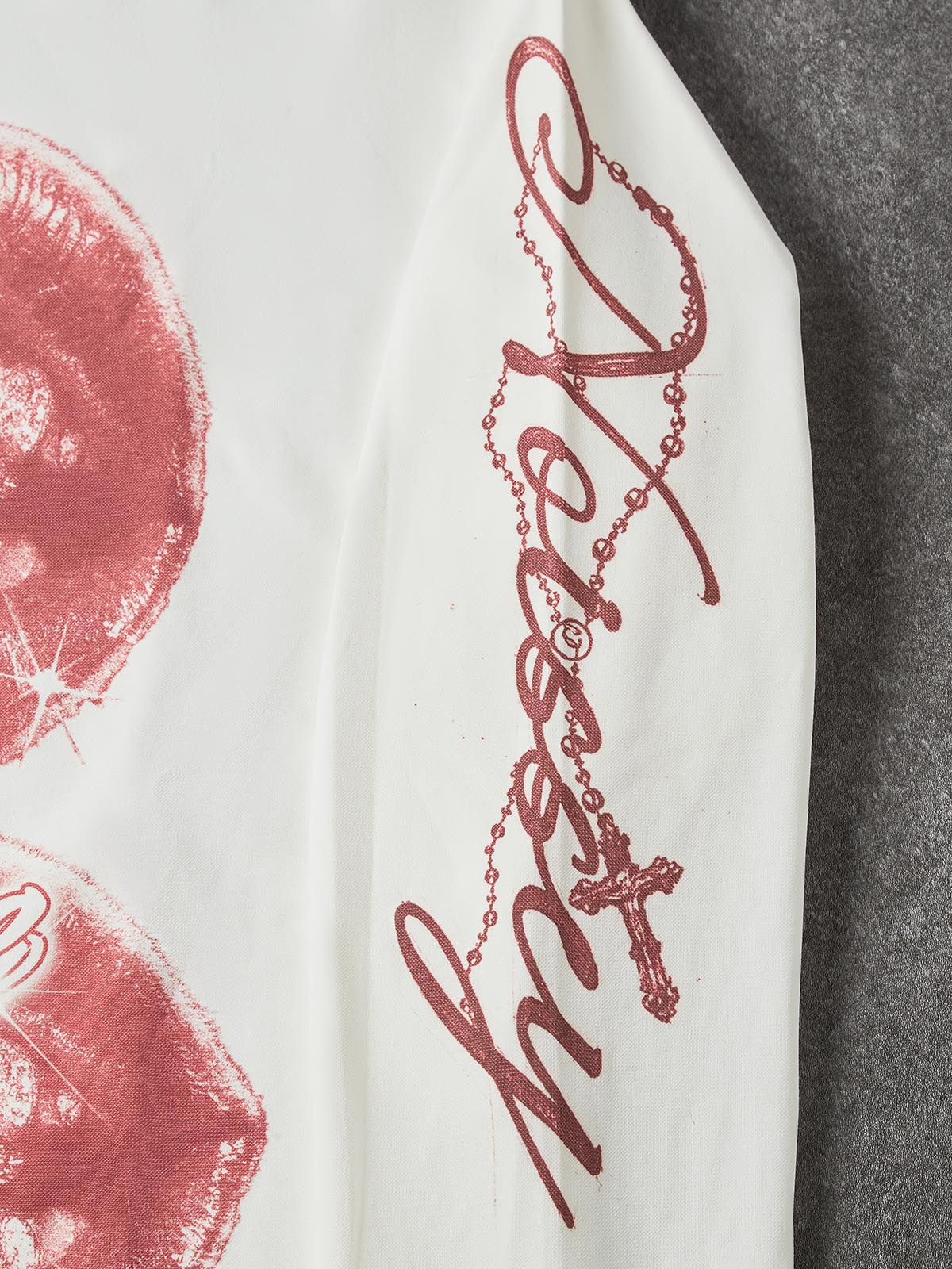 NOISSEY "True Love" Diamond Grillz & Cross Lips Graphic Long Sleeve Tee