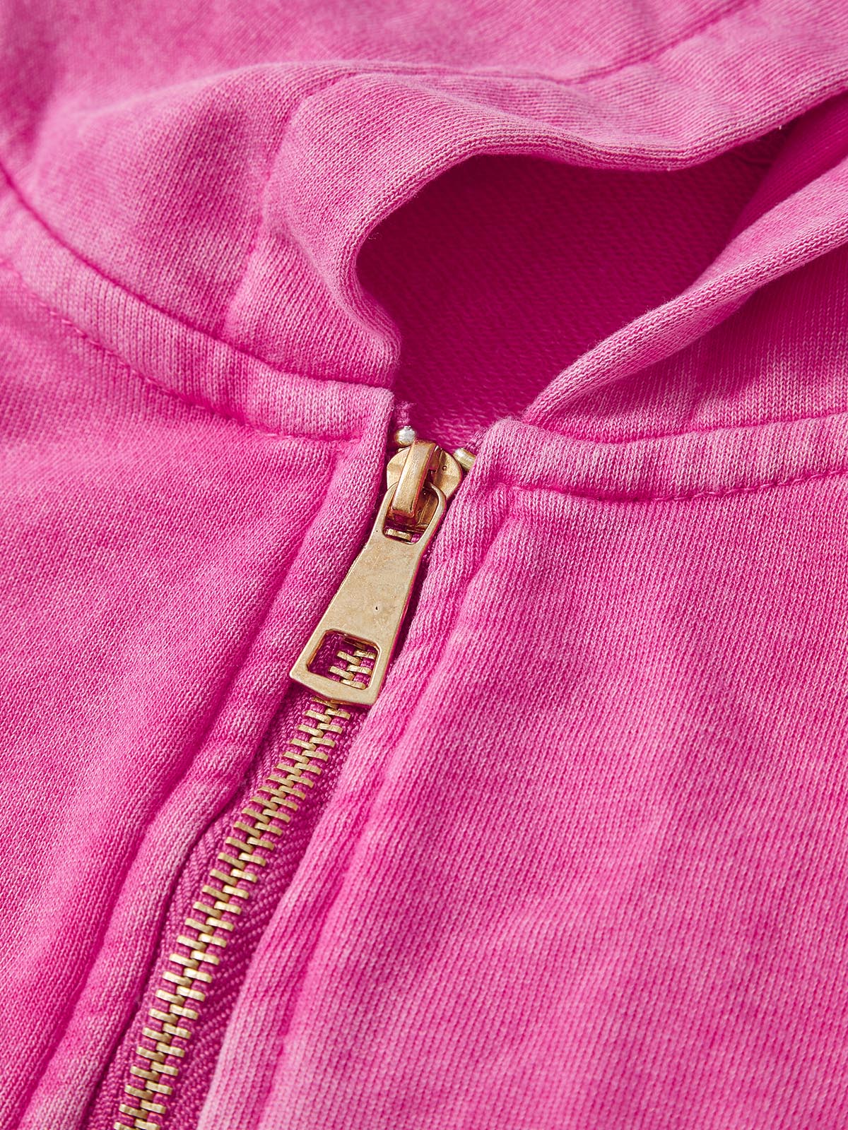 Gangster Smiley Pink Wash Print Zip-Up Hoodie