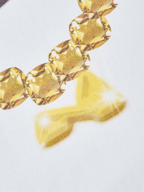 Black Cartoon girl Glamorous Print T-Shirt