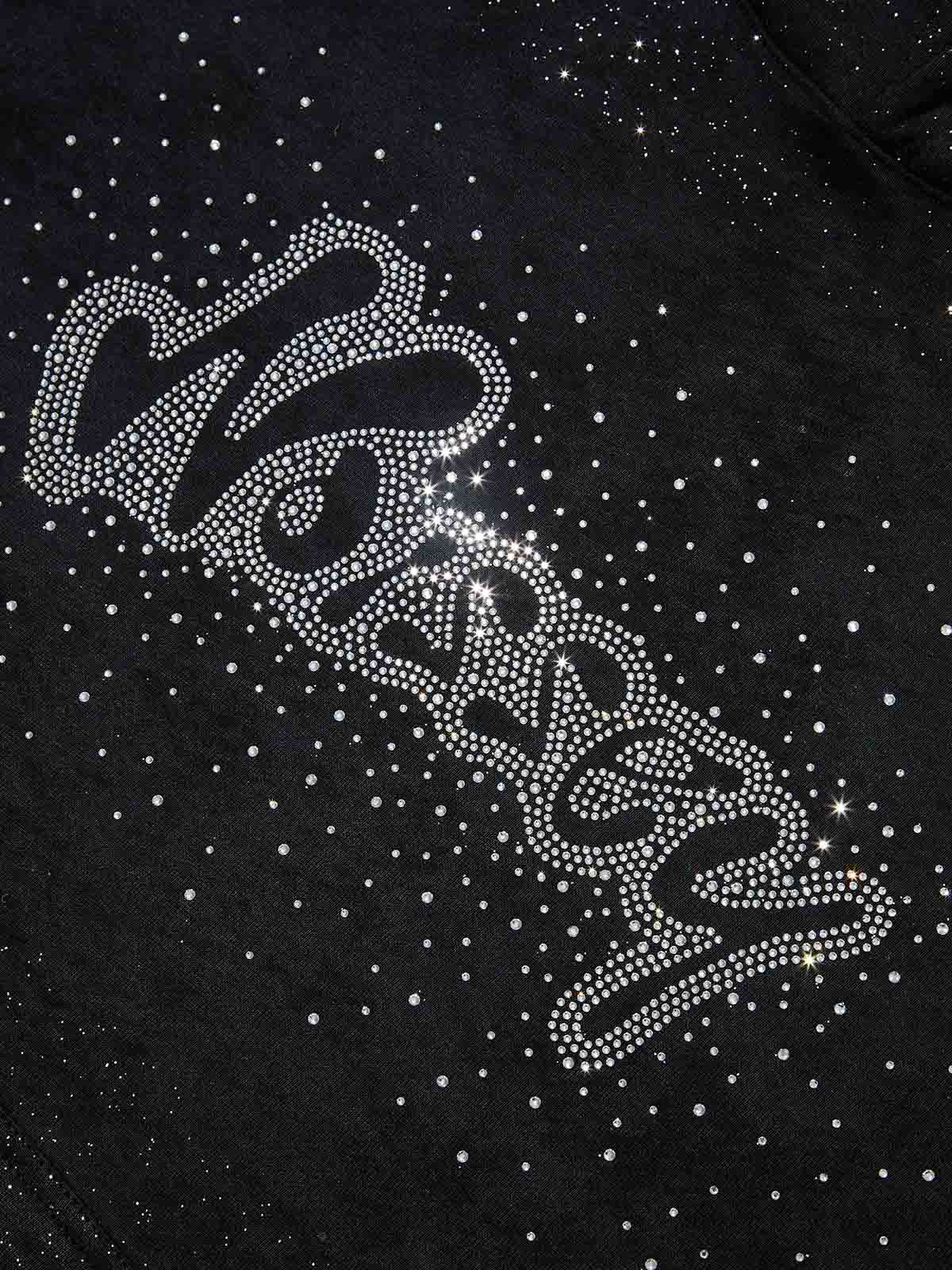 Noissey Rhinestone Logo Glitter Hoodie