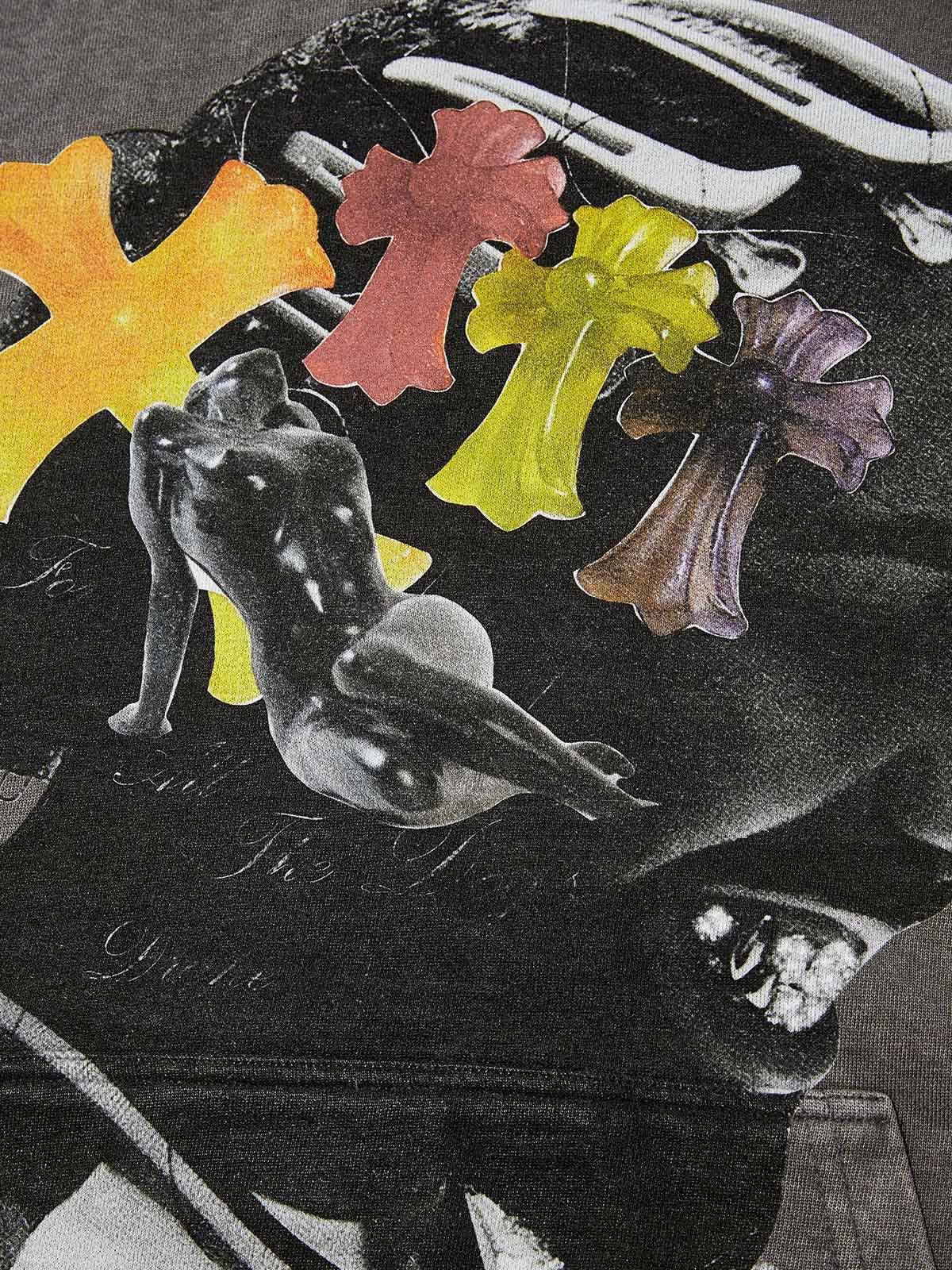 Celebrity Art Cross Collage Print 350g Washed Hoodie