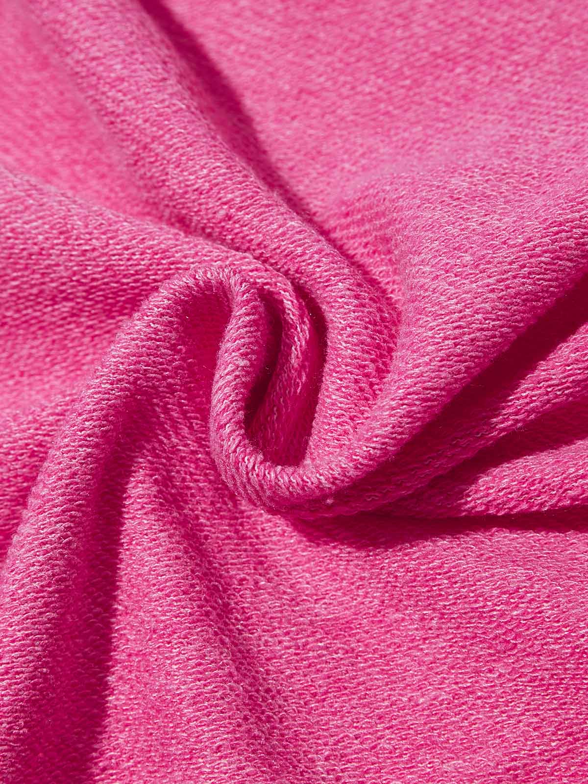 Black & White Diamond Cartoon girl 370g Pink Washed zip-up hoodie