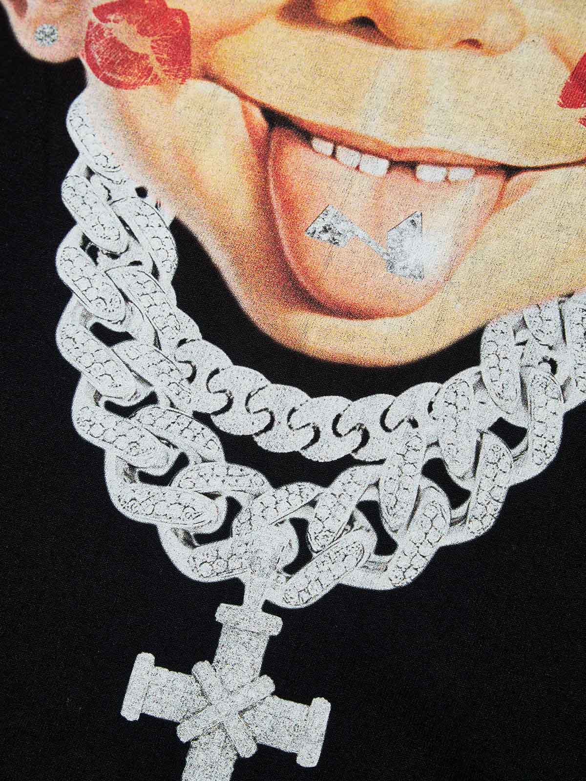 Bad Boy Peaked Cap & Diamond Necklace Print T-Shirt