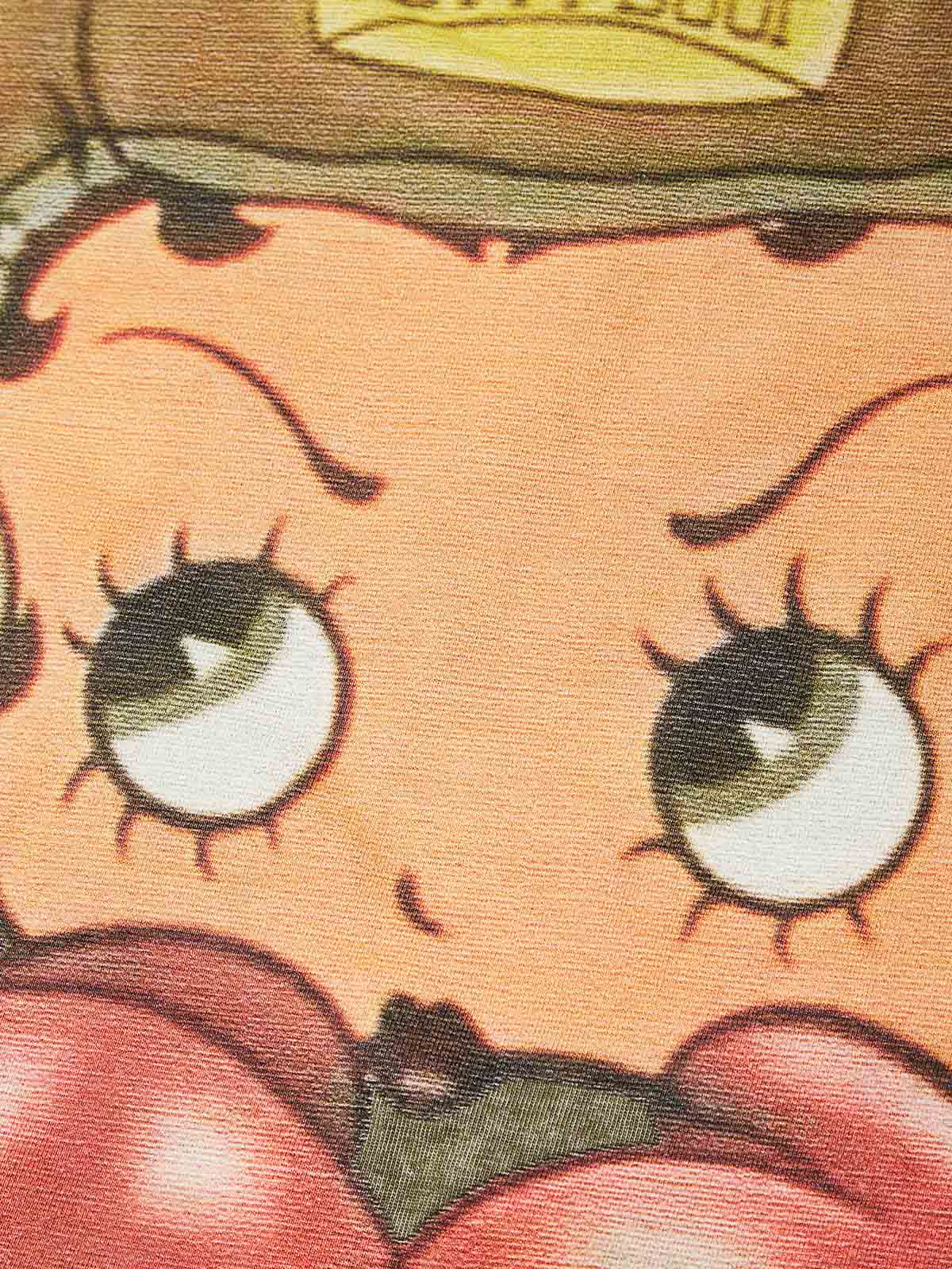 Cartoon girl Boxing Print Washed T-shirt