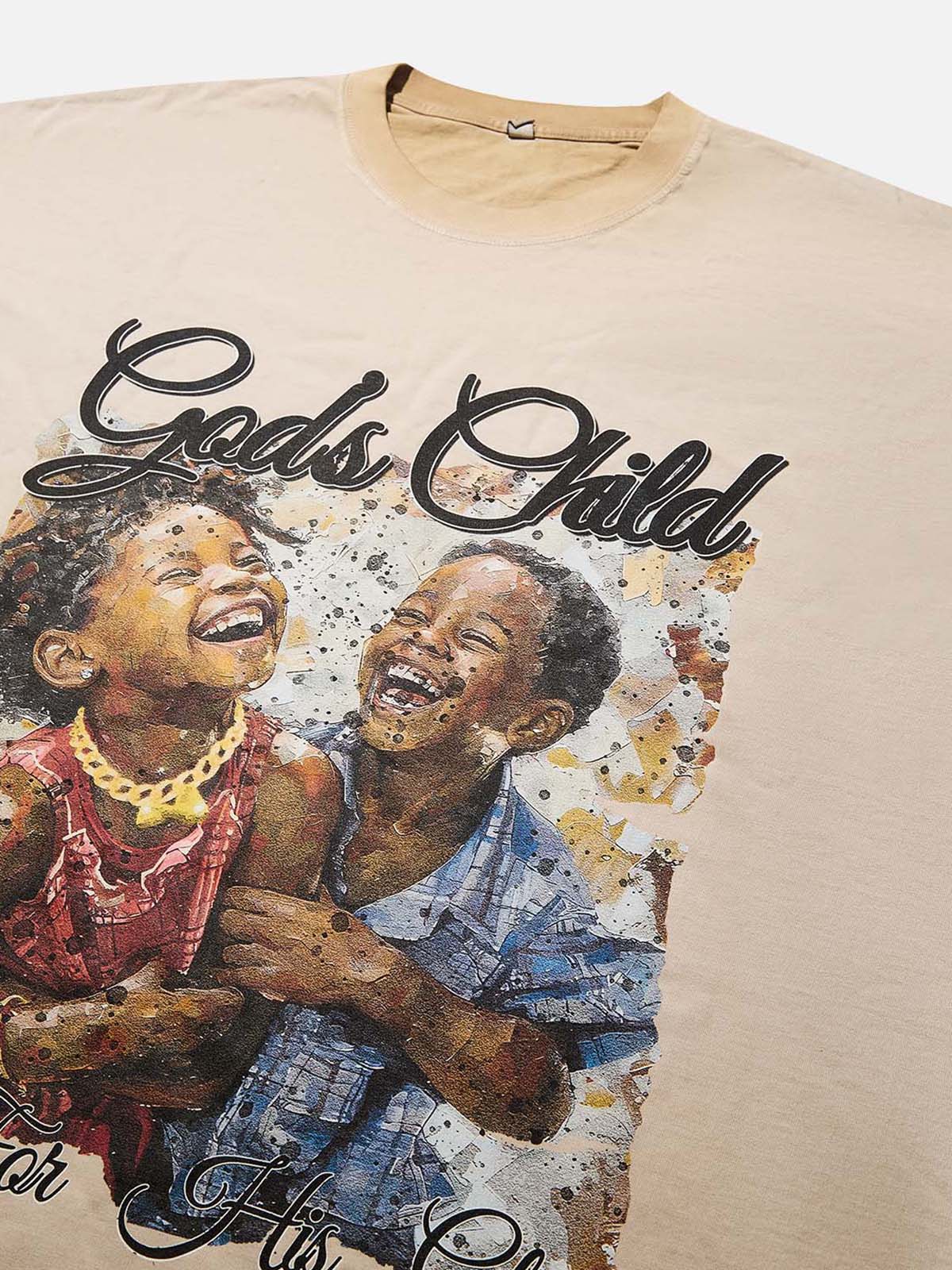 GOD'S CHILD Brown Gradient Print T-shirt