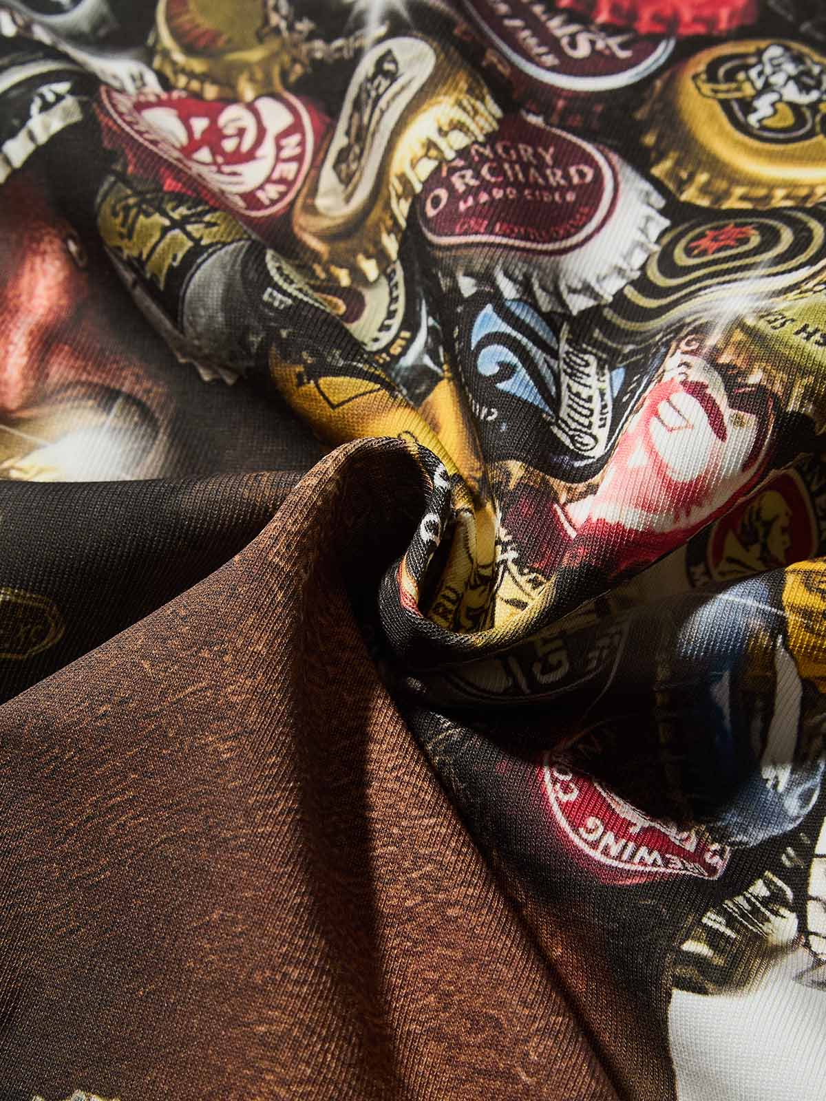 Boxy Oversized T-shirt Wild Bottle Top Head Print