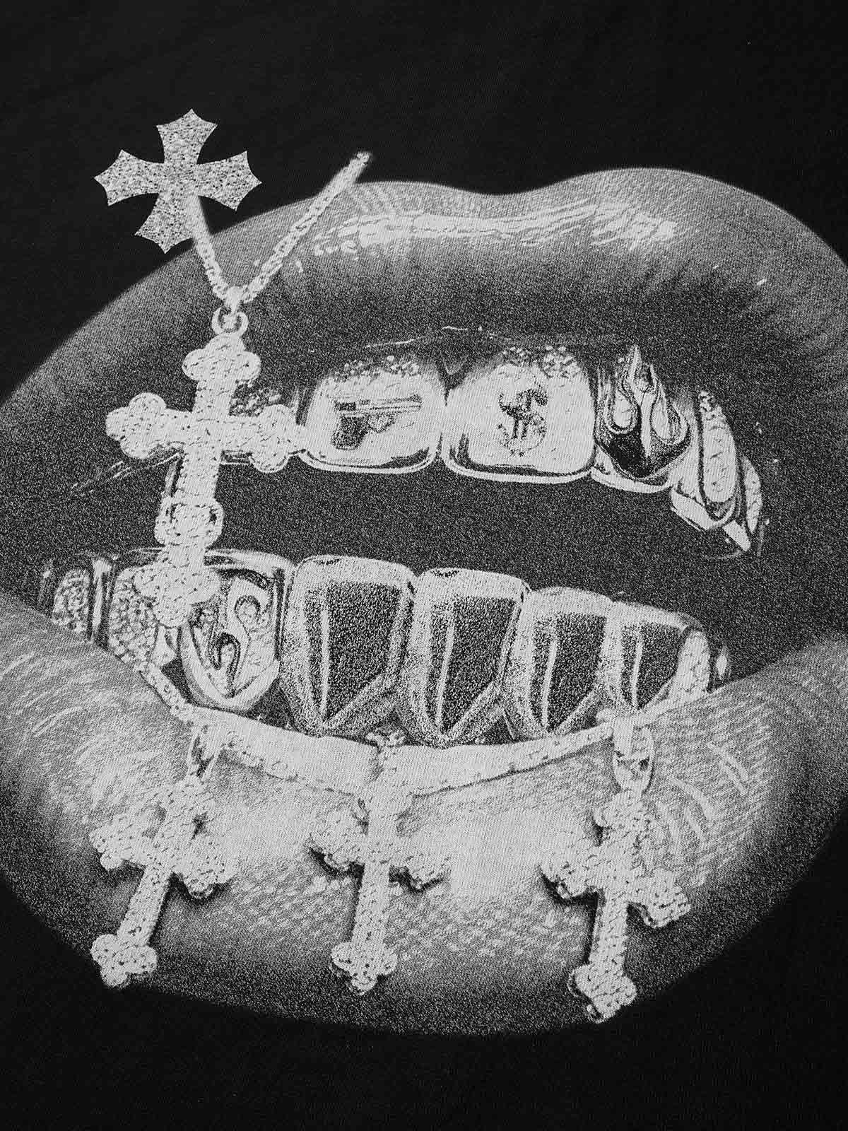 High quality Cross Vintage Grills Black Print 350g T-shirt