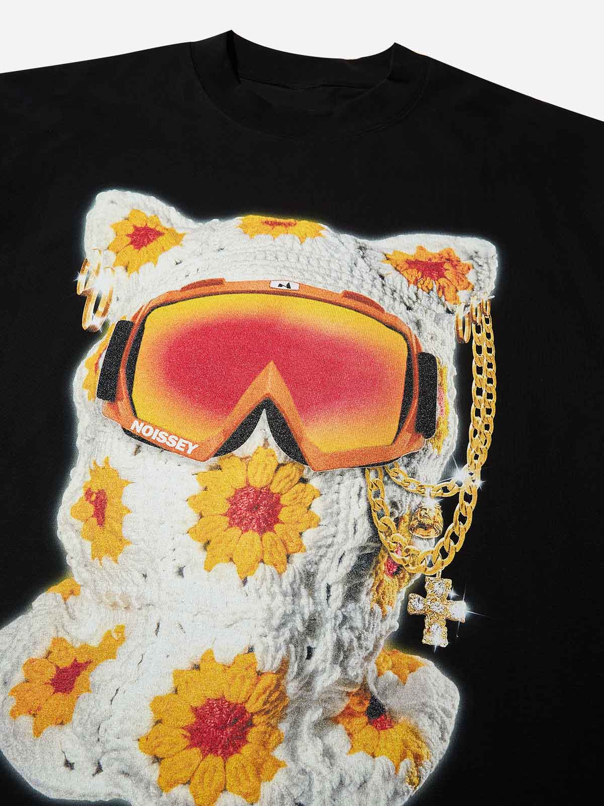 High quality "Functional Cat-ear Cap Black Print" 350g T-shirt