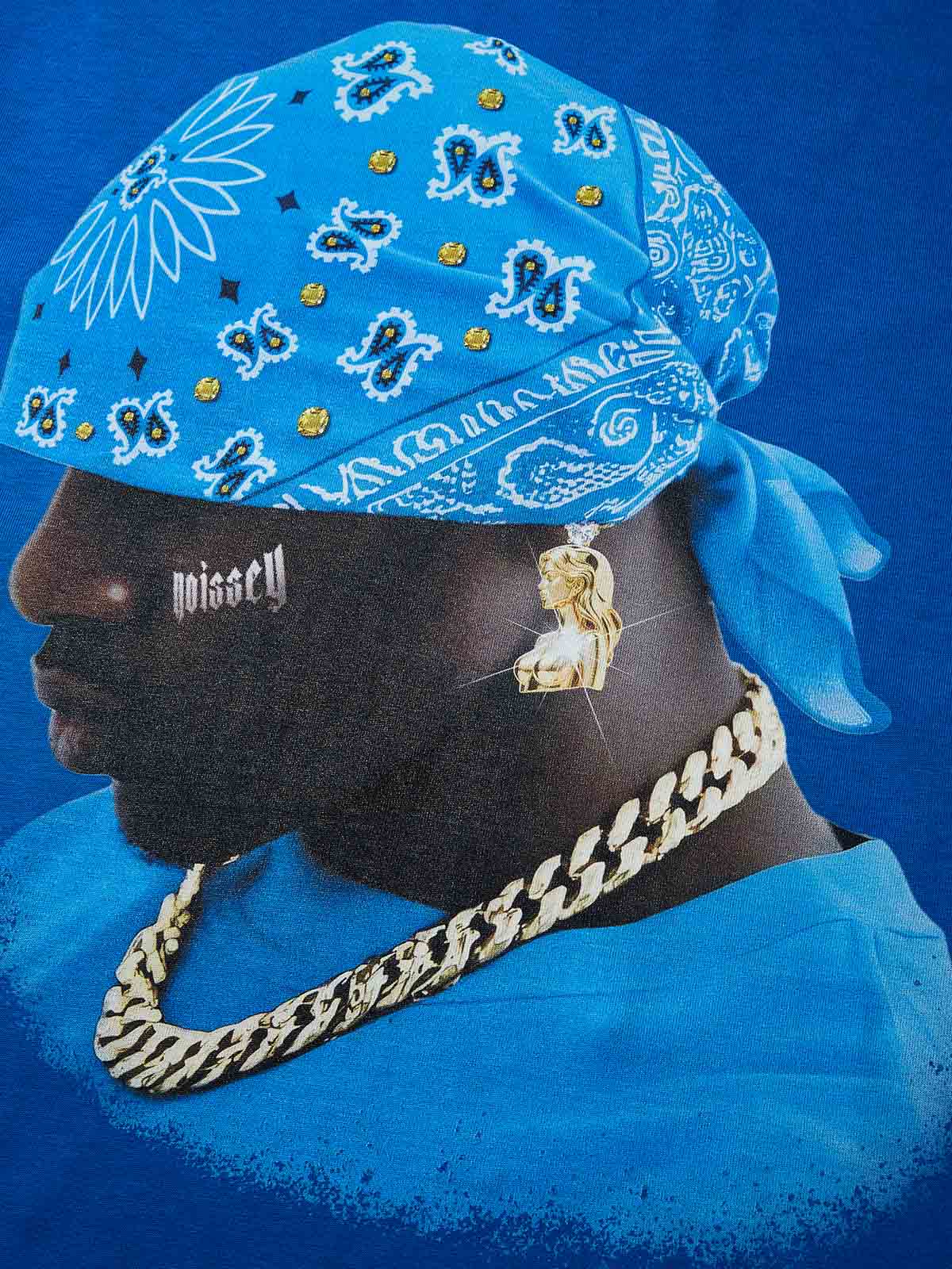 Klein blue Paisley Bandana Street Print T-shirt