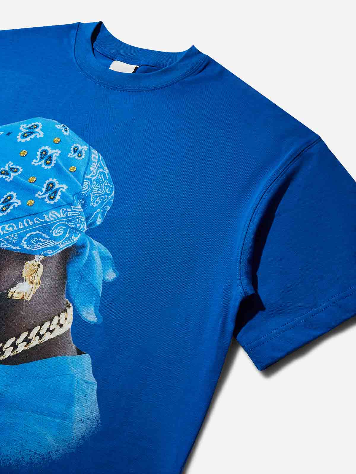 Klein blue Paisley Bandana Street Print T-shirt