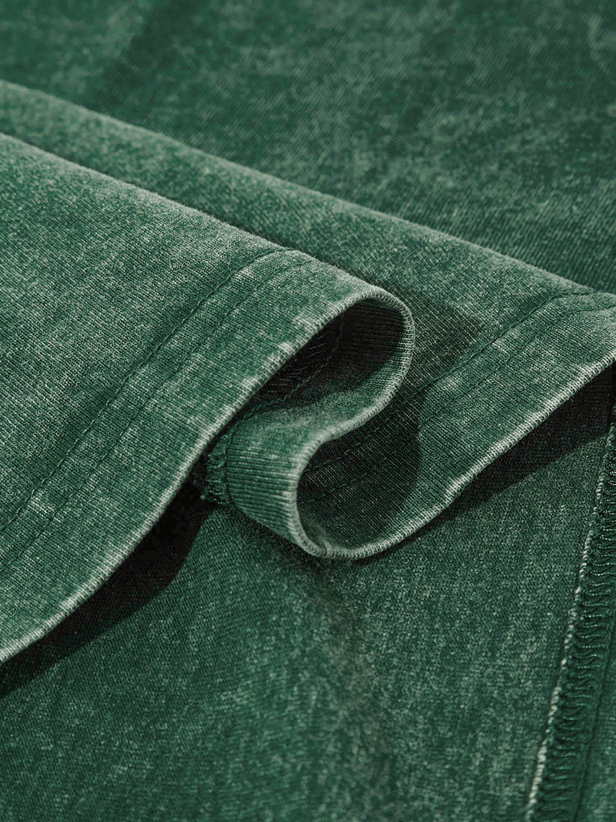 Kids' Cat-Ear Knitted Hat Green Washed Print T-shirt