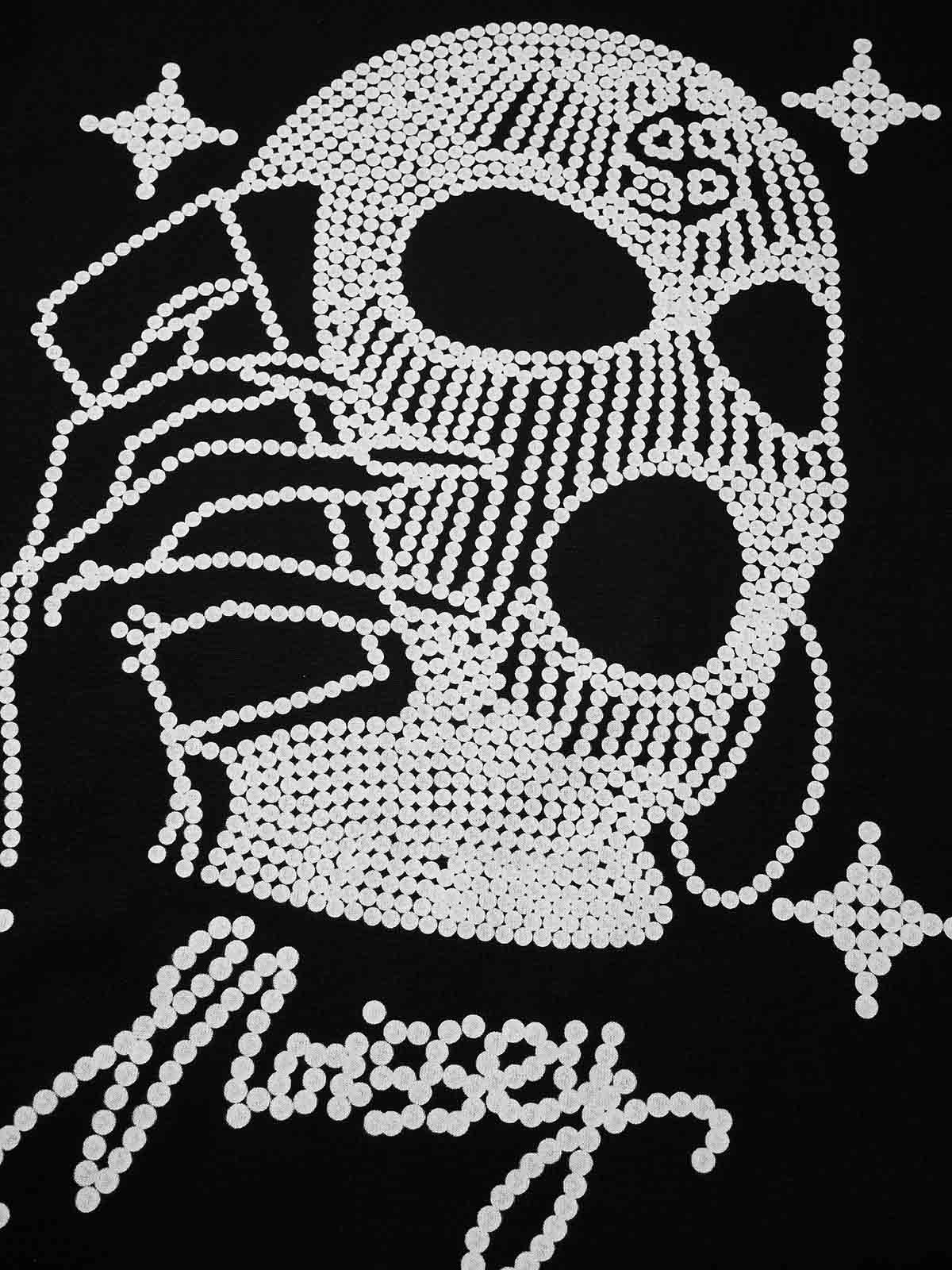 High Quality Pearl Balaclava Black & White Print 350g T-shirt