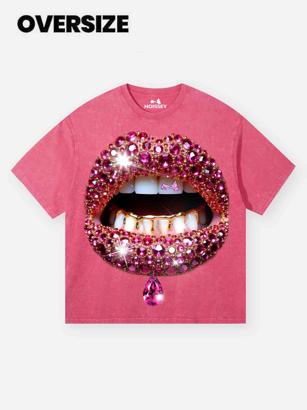 Pink Diamond Lip Wash Print T-shirt