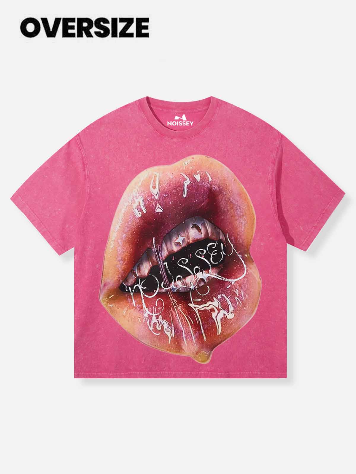 Lip & Teeth Print Pink T-shirt