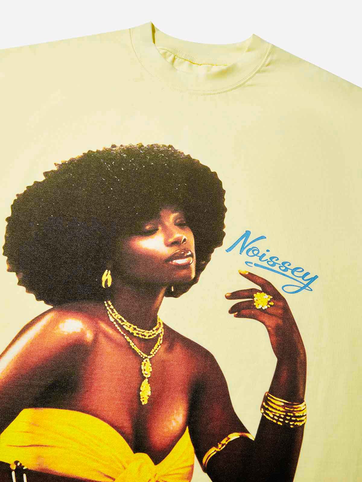 Charm Queen Art Painting Style Lemon Yellow Print T-shirt