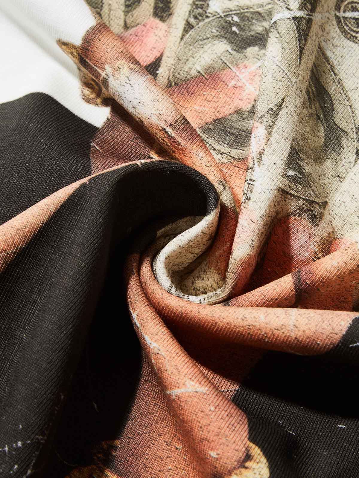 Wealthy Girl Counting Cash Print T-Shirt