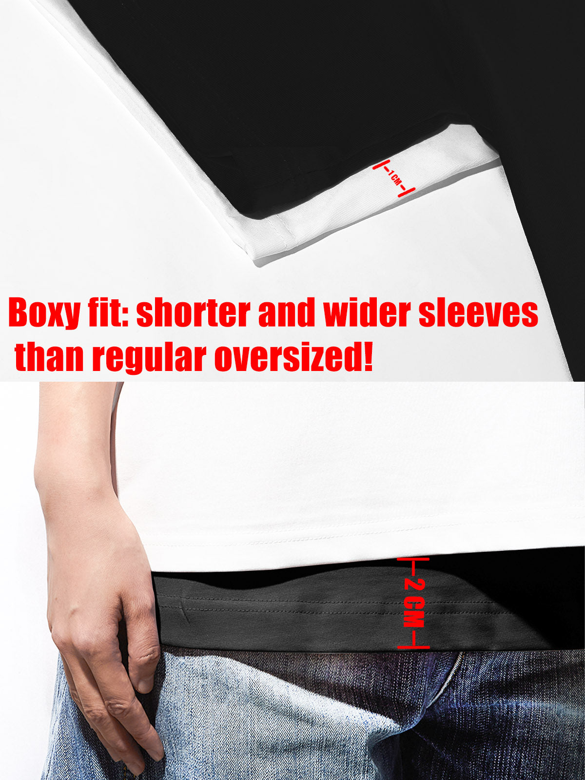 Boxy oversized T-shirt with Black-and-White Negative Burning Lips Print