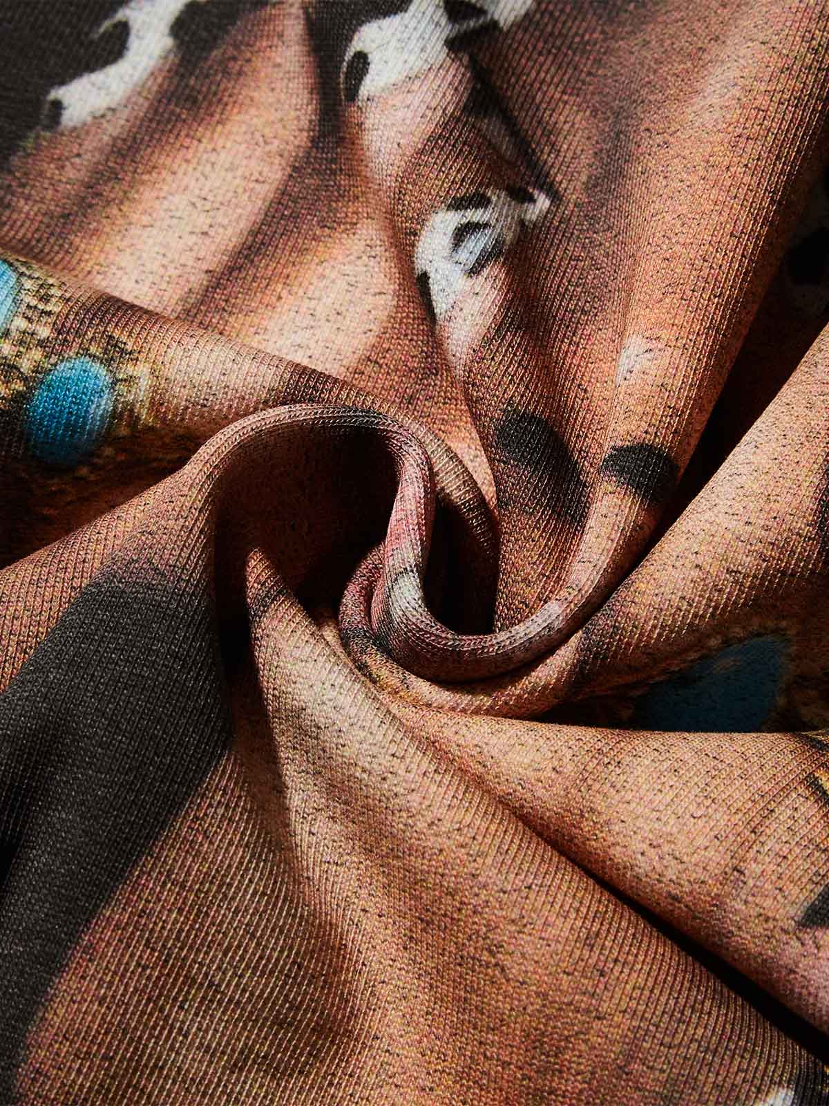 Boxy oversized T-shirt Denim Girl & Her Turquoise Nail Art Print T-Shirt