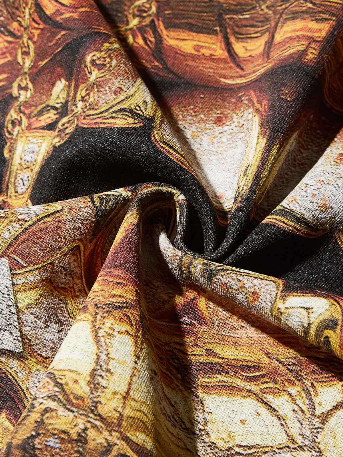 Desert Gold Art Diamond Lips Print T-Shirt