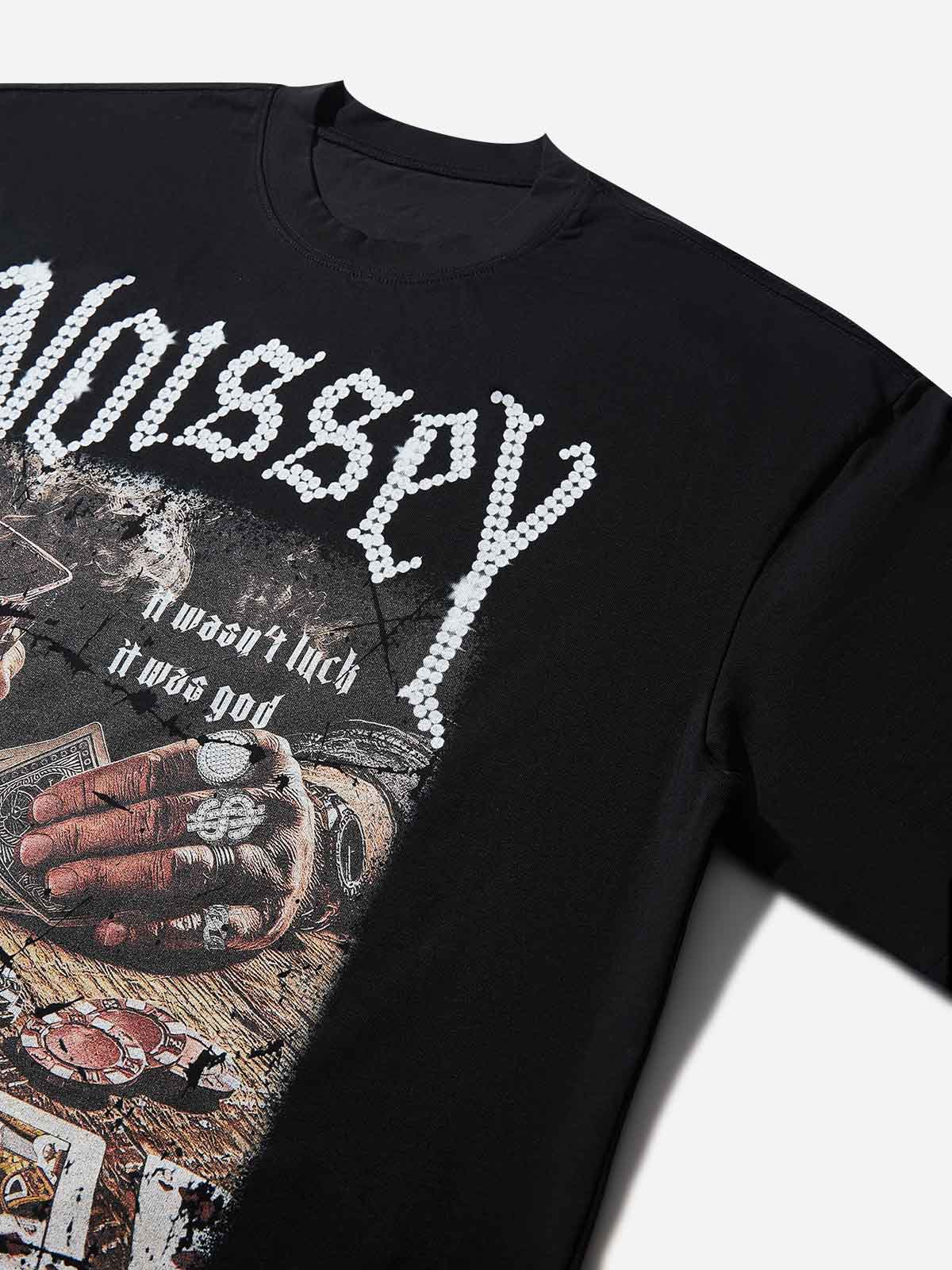 Boxy Oversized T-Shirt "WHO CARES? GET SOME MONEY"