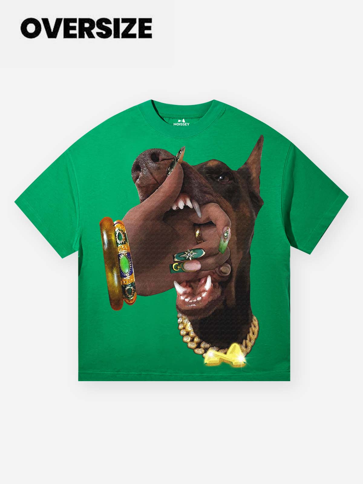 Doberman & Nail Art Personality Print T-shirt
