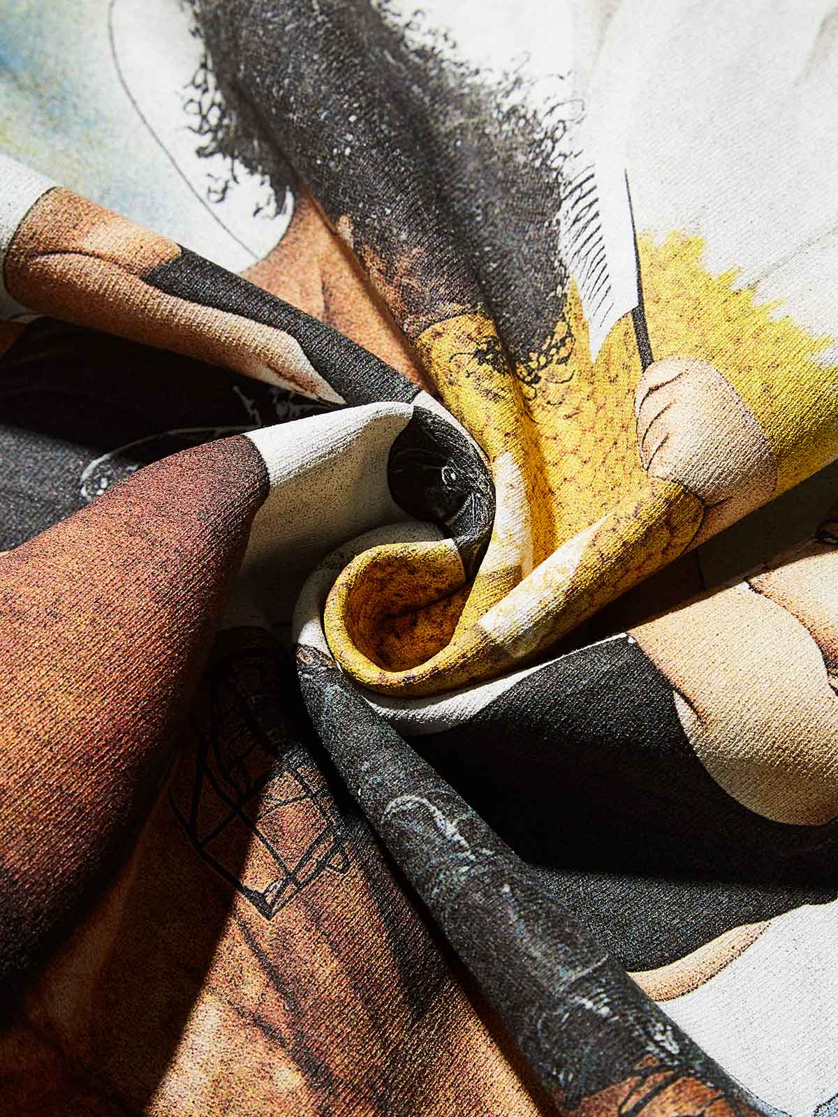 Childlike Whimsy Collage Washed Print T-Shirt