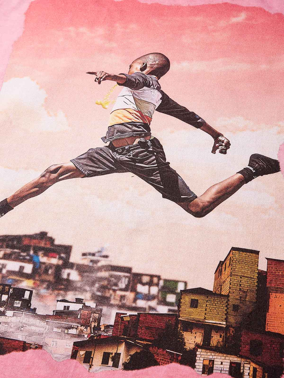 Life & Freedom Collage Washed Print T-Shirt