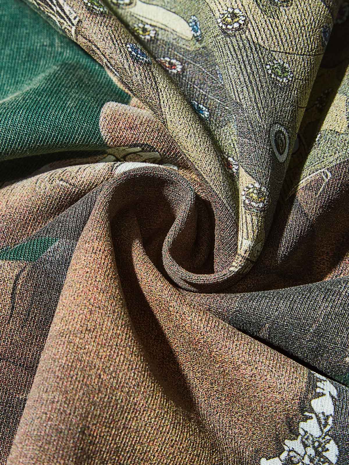 Camo Military Cap Character Green Washed Print T-shirt